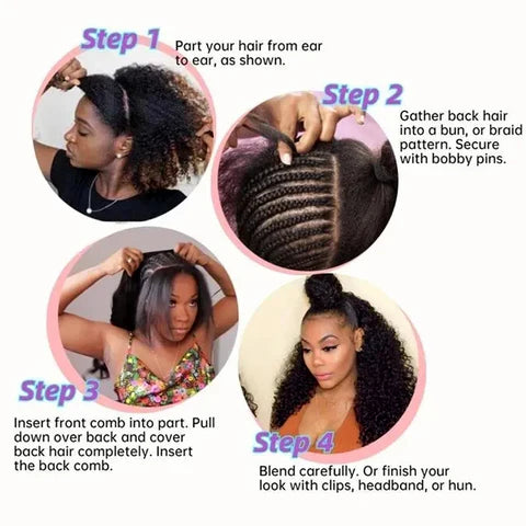 Kinky Straight Flipover Half Wig – Natural Blend Collection (Pre-Order)