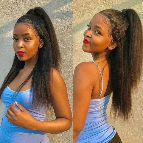 Kinky Straight Flipover Half Wig – Natural Blend Collection (Pre-Order)